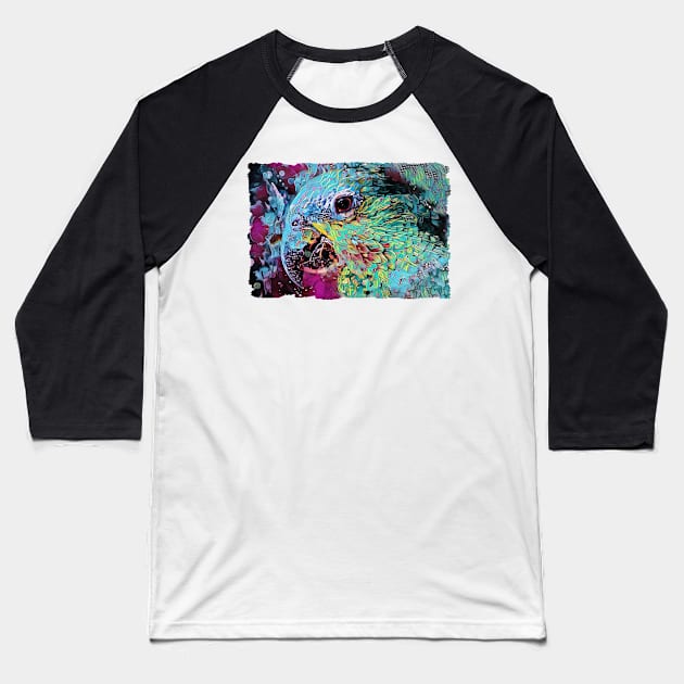 Parrot Abstract Art Design Baseball T-Shirt by PhotoArts